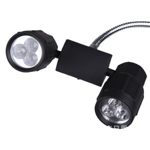 Lampe de camping LED noire à double tête, col flexible, rotation à 360 degrés, pour utilisation en tente extérieure - Product Image 1