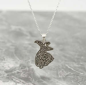 Collana Whirling Darwish in Acciaio Inossidabile Inspire Jewelry - Gioielli Musulmani, Ciondolo Islamico Placcato Oro 18K per Donne e Uomini - Product Image 2
