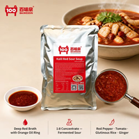 Base de soupe aigre rouge en gros pour fondue de poisson et de bœuf, saveur authentique du Guangdong, en sachet/emballage souple