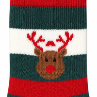 Emballage sur mesure de qualité supérieure Chaussettes de Noël personnalisables Chaussettes d'hiver en coton doux avec des motifs de rennes et de Père Noël