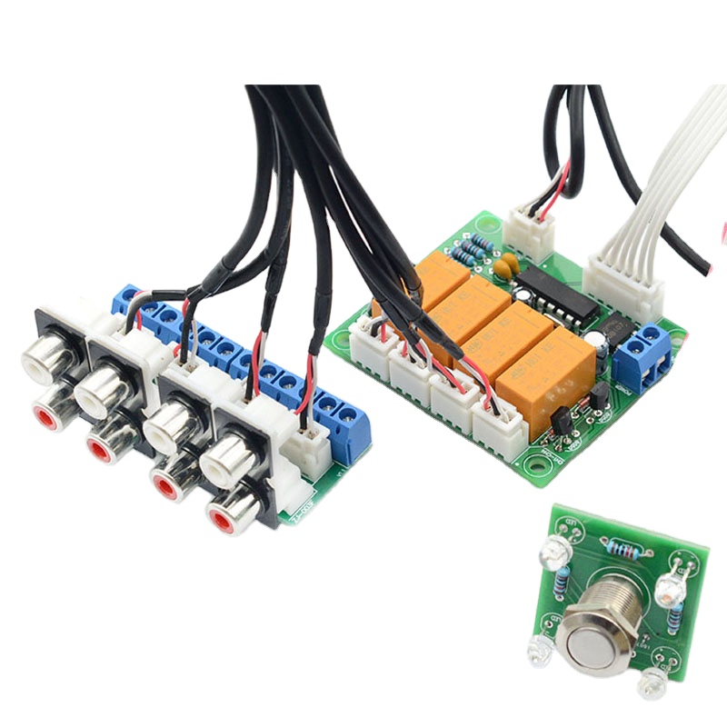 Tastens chalt relais 4-Wege-Audioeingangs-Signalwahlschalter Schalten Cinch-Audio-Schalter Eingangs auswahl fertige Karte