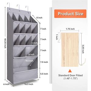 Large 15-Pocket Foldable Hanging Storage Organizer <b>Shoe</b> Holder Closet System with Clothes Storage and Wardrobe Space-Saving - Product Image 4