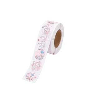 Pegatinas Redondas de Dibujos Animados, Resistentes al Agua, con Adhesivo Fuerte, Estampado Dorado, Logotipo Personalizado, Pegatinas Artesanales - Product Image 1