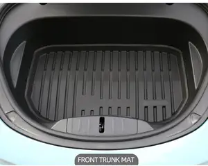 Full Sets Plain TPE Trunk Frunk Mats For Tesla Model 3/Y 2021-2023 All-Weather Cargo Liners Boot Lower Compartment Mats