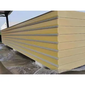 FM Approved Stainless Steel Metal Covered Corrugated Insulated PIR PUR Sandwich Panel For Wall Roof And Cold/Clean Room Price