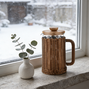 Caffettiera French Press Resistente con Manico in Bambù, Base in Sughero e Design Termoresistente, da 350-1000ml, per <span class=keywords><strong>il</strong></span> Piacere Quotidiano del Caffè - Product Image 1