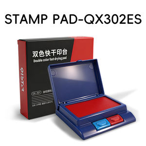 Tampon d'impression bicolore rouge et bleu, <span class=keywords><strong>achat</strong></span> en gros, couleurs personnalisables, couvercle <span class=keywords><strong>de</strong></span> type bouton, pour usage professionnel et bureautique - Product Image 1