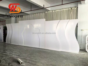 SMOOTH Custom Luxury White Wedding Stage <b>Backdrop</b> Panel Acrylic Wave Party Acrylic PVC Arch <b>Backdrop</b> <b>Stand</b> - Product Image 2