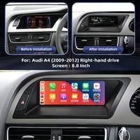 Autoradio GPS intégré 8,8 pouces pour voiture RHD, navigation GPS, CarPlay sans fil, système double Android, DSP, Audi A5/A4 B8 2009-2016, carte SD 1 an