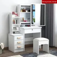 Coiffeuse Miroir de Célébrité Internet, Luminaire Moderne et Simple, Bureau de Maquillage Multifonctionnel pour Petit Appartement ou Salon