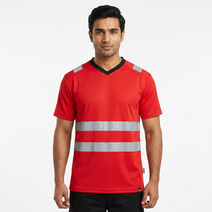 เสื้อก่อสร้างสะท้อนแสงแขนสั้นคุณภาพสูงสำหรับผู้ชาย ขายส่ง - Product Image 1