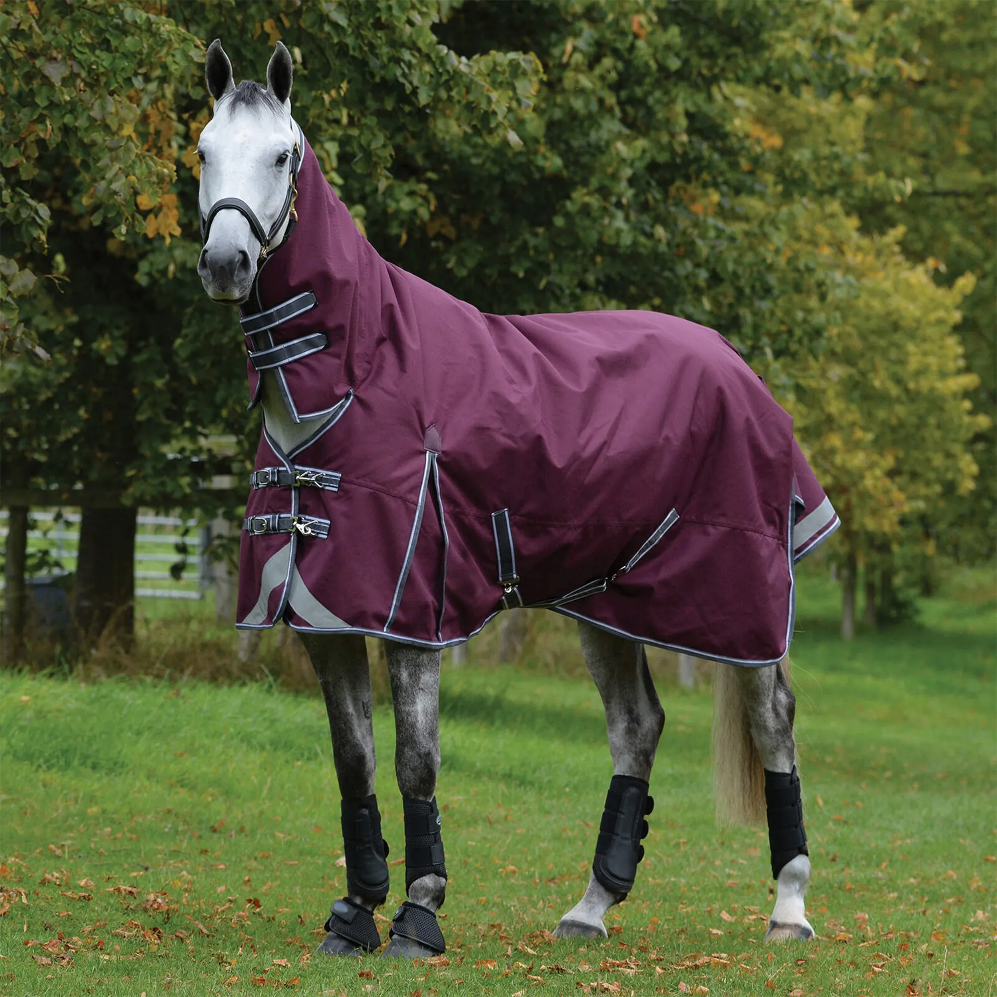 Wholesale Equestrian Equipment High Quality Equine Blanket Waterproof Sheet 1200D Combo Neck Turnout Horse Rug Breathable