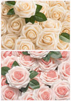 25 roses artificielles en mousse de qualité supérieure, aspect réaliste, pour bouquets de mariage DIY, vente en gros, décoration de fête nuptiale