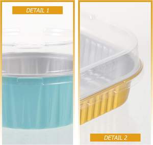 Mini Molde para Pan de Aluminio con Tapa de Plástico y Cuchara, Perfecto para Hornear y Llevar - Product Image 3