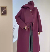 Nouvelle Écharpe d'Hiver 2025 Longue, Épaisse et Imperméable pour Femme, Style Chinois Antique, en Cachemire Double Face, Fermeture Simple Boutonnage