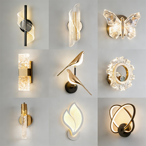 跨界简约现代床头灯创意卧室客厅北欧发光二极管超亮过道背景壁灯 - Product Image 2