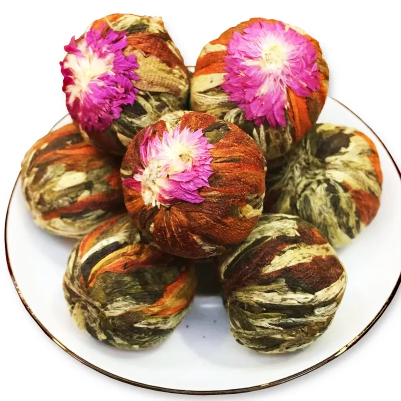 Prime Grade Hand Made Blooming Flower Tea Orgânico Embalado Em Pacotes De Vidro Feitos Na China