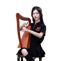 Harpe irlandaise pour débutants Walter Factory, 19 cordes, en acajou, instrument de musique portable de petite taille, clé de semitone