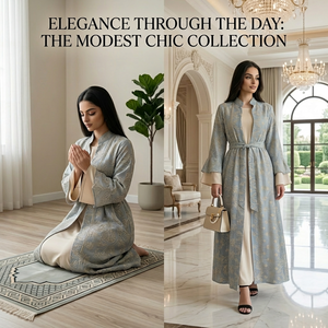 ชุดอาบายะปักลายเปิดด้านหน้าสำหรับผู้หญิง พร้อมเข็มขัด 2 ชิ้น ชุดราตรีแบบเรียบร้อยสำหรับงานอีด แบรนด์ส่วนตัว - Product Image 5