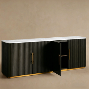 Modern Solid Oak Wood <strong>Sideboard</strong> with Drawers Marble Top Storage Cabinet <strong>for</strong> Dining Room Hotel <strong>Kitchen</strong> Furniture - Product Image 6