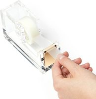 Distributeur de ruban adhésif transparent en bloc, ensemble de fournitures de bureau en cristal, kit d'accessoires de bureau, distributeur de ruban adhésif en acrylique