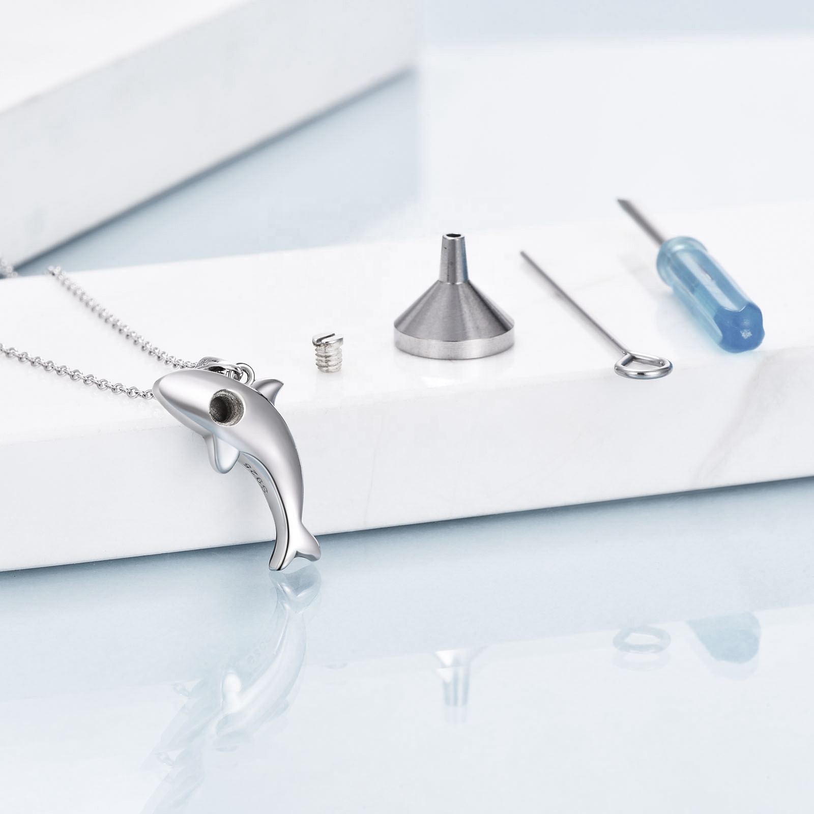 Collana Portacenere A Forma Di Rosa In Argento 925 Con Onice Nero – Gioiello Crematorio Per Ricordi, Catena 18 Pollici - 2