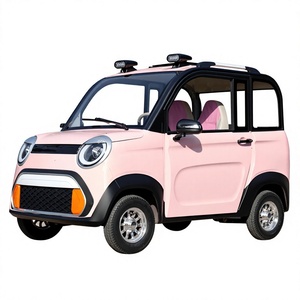 Mini coche eléctrico BRT 2026 rosa con luces de techo y asientos interiores rosas. Nuevo modelo de scooter eléctrico cerrado para personas mayores. - Product Image 1