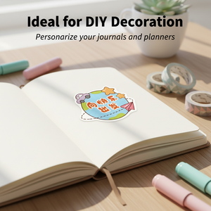 Custom printed card notebook <b>waterproof</b> vinyl stickers, die-cut logo stickers, cartoon self-adhesive PVC <b>labels</b> stickers - Product Image 3