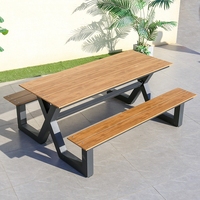 Mobilier de patio extérieur moderne Banc Siège public en métal Banc de rue Bancs de parc en bois Chaise