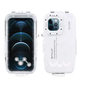 PULUZ 40m Waterproof Diving Phone Case for iPhone 11 12 13 Pro Max Photo Video Taking Underwater Housing Cover