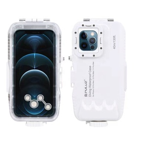 PULUZ-funda impermeable para teléfono móvil iPhone, carcasa subacuática para tomar fotos y vídeos, 40m, para iPhone 11 12 13 Pro Max - Product Image 1