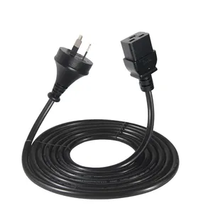 1M 1.5M 2m白色插脚3针插头，用于Pdu和Ups母连接器Iec 60320 C19黑色电源电缆
