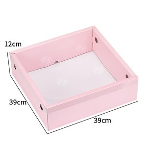 IMEE Square - Caja de Regalo para Frutas y Flores de 15 Pulgadas, Color Rojo, Rosa y Negro, Caja para Fresas con Tapa Transparente para Fiestas Navideñas - Product Image 1