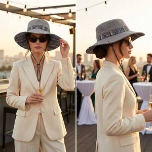 <span class=keywords><strong>Sombrero</strong></span> de Vaquero Étnico Occidental para <span class=keywords><strong>Mujer</strong></span> con Logotipo Personalizado al por Mayor, <span class=keywords><strong>Sombrero</strong></span> de Sol Bohemio de Ala Ancha, Estilo Tribal Vintage, Fedora para Fiesta en la Playa - Product Image 2