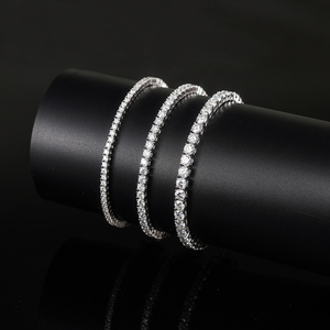 Expédition depuis l'entrepôt américain SMOB01 <span class=keywords><strong>Bracelet</strong></span> tennis en argent sterling 925 de luxe avec <span class=keywords><strong>diamant</strong></span> moissanite de couleur VVS de 3 mm <span class=keywords><strong>pour</strong></span> femmes et hommes - Product Image 1