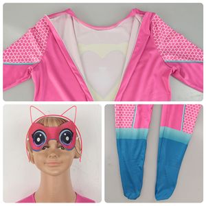 Costume de chat rose pour filles Super Kitties avec masque et oreilles pour Halloween, cosplay et jeux de rôle - Product Image 4