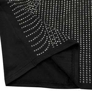 Mini abito Casual da donna aderente con strass pantaloncini con bretelle naturali ODM per feste di compleanno - Product Image 3