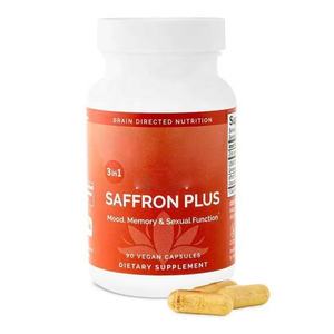 Cápsulas Happy <span class=keywords><strong>Saffron</strong></span> Plus de Alta Qualidade 90 Suplementos de Extrato Herbal Veganos para Energia, Saúde do Coração, Memória e Melhoria do Sono - Product Image 1