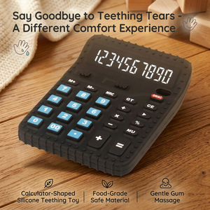 Baby <strong>Teething</strong> Toy Calculator Shaped Silicone Teether Food Grade Liquid Silicone Gum Massage Chew Toy for Toddler - Product Image 2