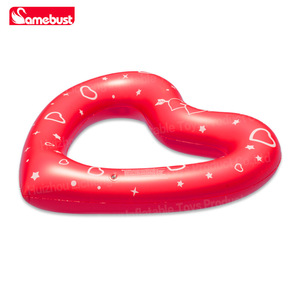 Samebust <b>Inflatable</b> Heart Swim Ring Red PVC Pool <b>Float</b> For Kids Age 8 To 13 Years - Product Image 4