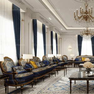 Juego de sofás Majlis tallados Royal Moioccan Majlis de gama alta, muebles de lujo Majlis árabes para Arabia Saudita - Product Image 3