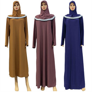 Abaya de Ramadan en <span class=keywords><strong>dentelle</strong></span> pour femmes, Robe de prière, Hijab, Jilbab, Kaftan, Robe longue, vêtements islamiques, <span class=keywords><strong>Djellaba</strong></span> - Product Image 6