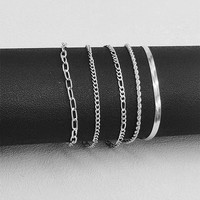 Bracelet chaîne Figaro multicouche en alliage fait main style bohème pour femme, vintage, empilable, mode décontractée, anniversaire