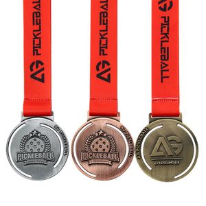 Medallas de Metal Personalizadas del Fabricante, Recuerdos, Medalla Deportiva, Logotipo Estampado, Latón Antiguo, Plata, Bronce, Medalla de Pickleball - Product Image 1