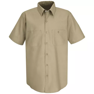 <span class=keywords><strong>Chemise</strong></span> de travail unie à <span class=keywords><strong>2</strong></span> <span class=keywords><strong>poches</strong></span> pour <span class=keywords><strong>homme</strong></span>, uniforme industriel, haut à manches courtes, respirant, en coton écologique, infroissable, été - Product Image 2