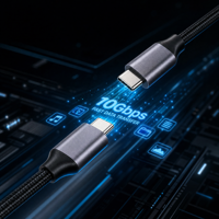 Cable USB 3.1 Gen2 Tipo C a Tipo C, Carga Rápida PD de 100W, Sincronización de Datos de 10Gbps, Salida de Video 4K, Nylon Trenzado con Chip E-Marker