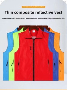 カスタムベスト作業服、ジッパー開閉式、ポリエステル/コットン素材、胸元にプリントロゴ入り、広告・ボランティアキャンペーン用 - Product Image 3