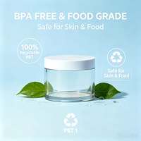 En stock – Pot cosmétique en PET à paroi épaisse de 30g, 50g, 80g, 100g avec couvercle en PP – Contenant en plastique écologique pour crème, gommage pour les lèvres, masque facial