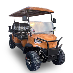 Orange <b>6</b>‑Seater Lifted Off‑Road Electric Golf Cart With Bumper For Resort Tourist Sightseeing - Product Image 2