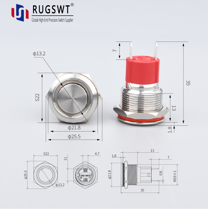 19mm Stainless Steel Push Button Switch
